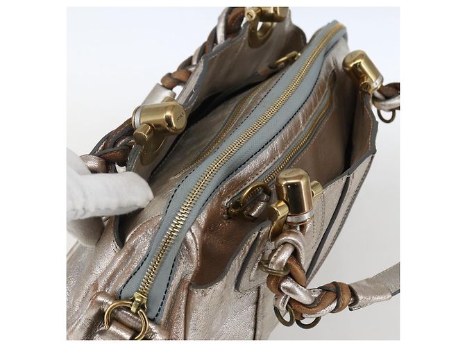 Chloé Borsa a mano Chloe in pelle argento oro Auth 173521 D'oro - vista 6
