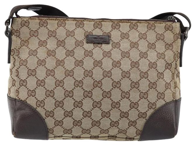 Borsa a Spalla GG Canvas Gucci Beige Argento 114273 Auth ep13324 - vista 13