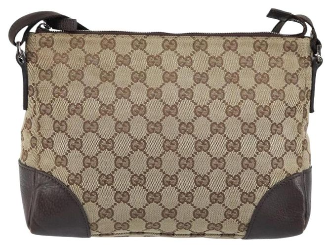 Borsa a Spalla GG Canvas Gucci Beige Argento 114273 Auth ep13324 - vista 2