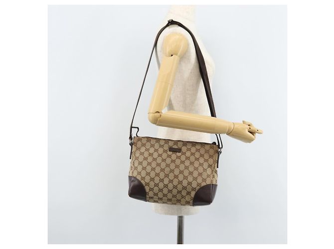 Borsa a Spalla GG Canvas Gucci Beige Argento 114273 Auth ep13324 - vista 24