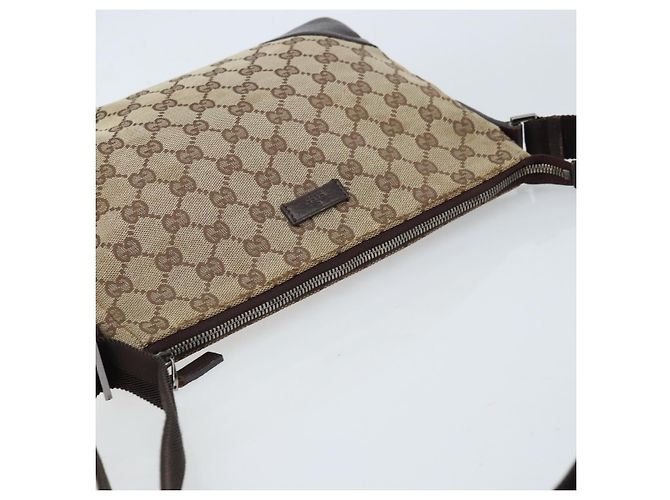 Borsa a Spalla GG Canvas Gucci Beige Argento 114273 Auth ep13324 - vista 6
