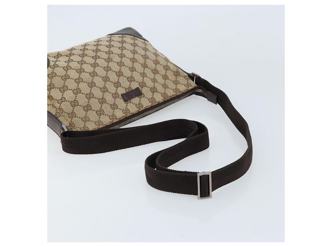 Borsa a Spalla GG Canvas Gucci Beige Argento 114273 Auth ep13324 - vista 7