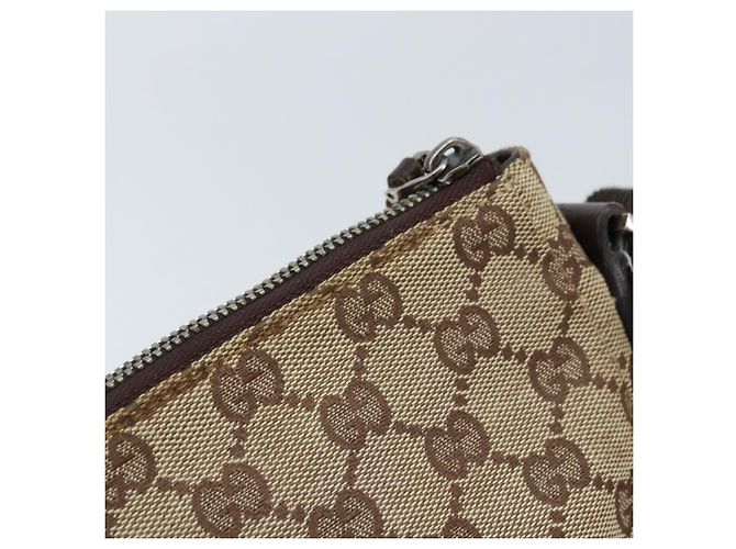 Borsa a Spalla GG Canvas Gucci Beige Argento 114273 Auth ep13324 - vista 9