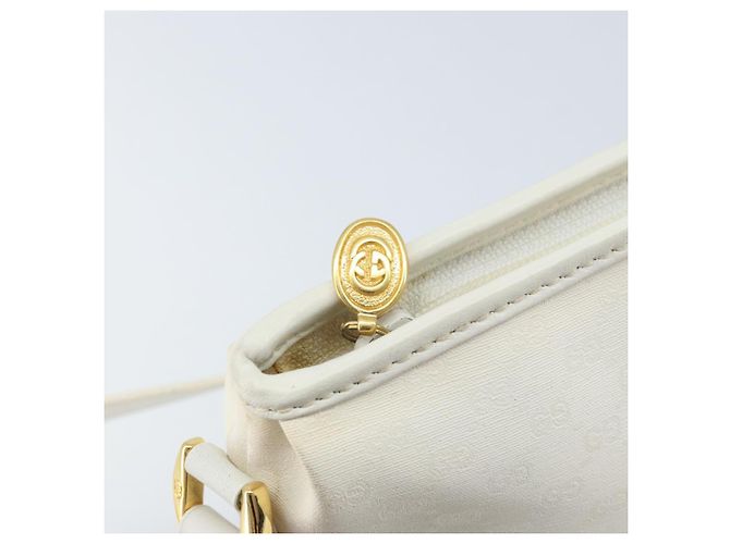 Gucci Borsa a Spalla Micro GG Supreme PVC Bianco Oro Auth ep13326 D'oro - vista 10