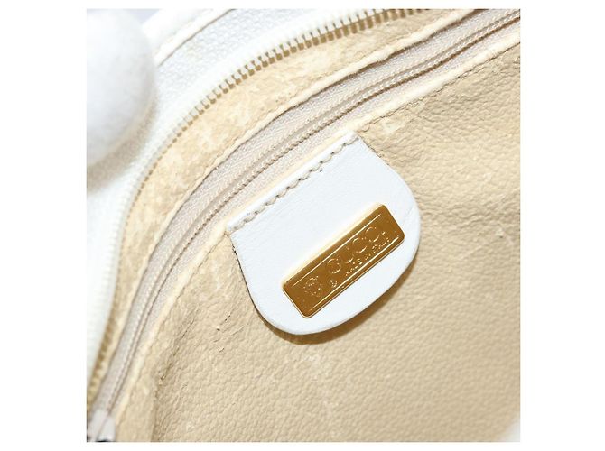 Gucci Borsa a Spalla Micro GG Supreme PVC Bianco Oro Auth ep13326 D'oro - vista 18