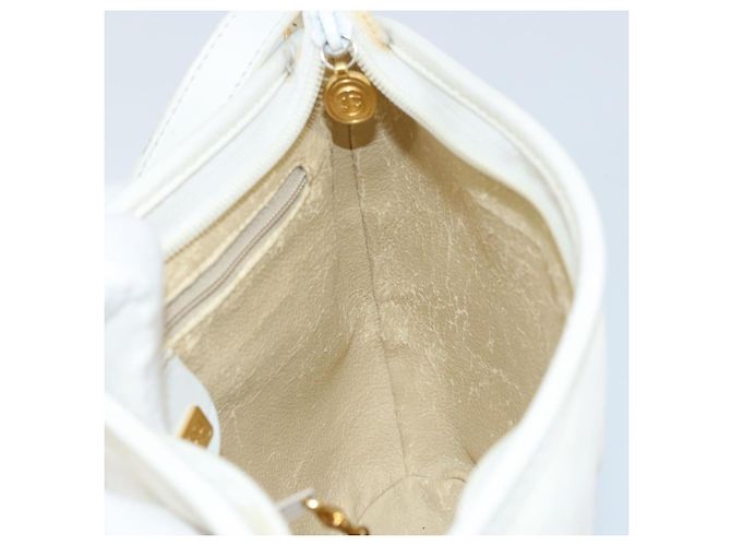 Gucci Borsa a Spalla Micro GG Supreme PVC Bianco Oro Auth ep13326 D'oro - vista 19