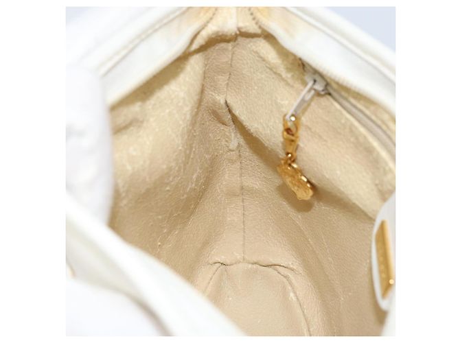 Gucci Borsa a Spalla Micro GG Supreme PVC Bianco Oro Auth ep13326 D'oro - vista 20