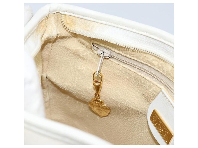 Gucci Borsa a Spalla Micro GG Supreme PVC Bianco Oro Auth ep13326 D'oro - vista 21