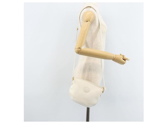Gucci Borsa a Spalla Micro GG Supreme PVC Bianco Oro Auth ep13326 D'oro - vista 23