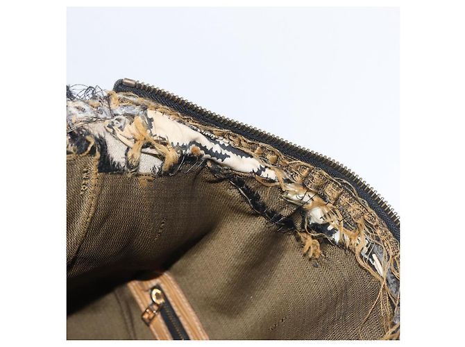 Borsa a Spalla in Tela Zucca FENDI Nera Marrone Auth 170743 Nero - vista 11