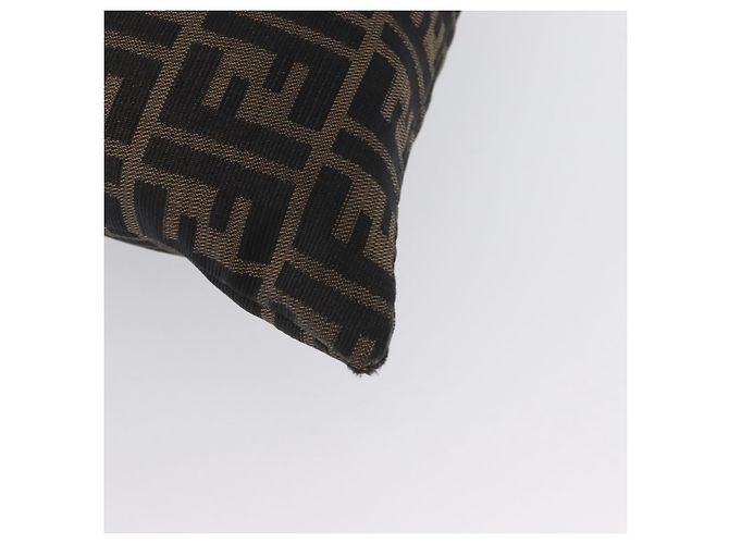 Borsa a Spalla in Tela Zucca FENDI Nera Marrone Auth 170743 Nero - vista 16
