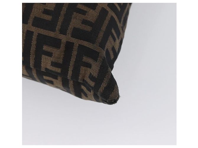 Borsa a Spalla in Tela Zucca FENDI Nera Marrone Auth 170743 Nero - vista 17