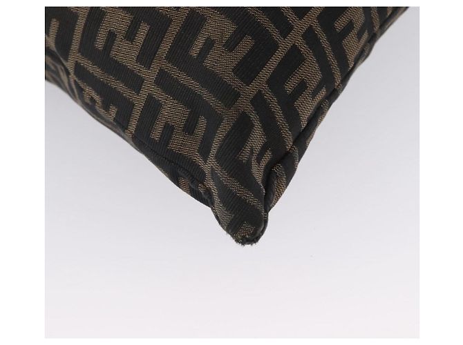 Borsa a Spalla in Tela Zucca FENDI Nera Marrone Auth 170743 Nero - vista 18