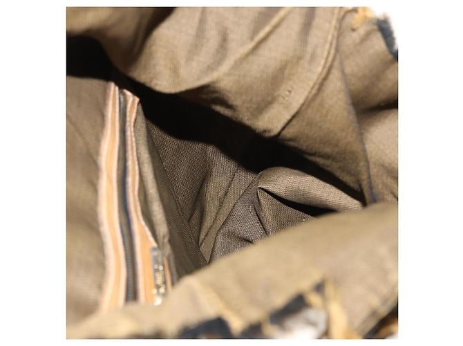 Borsa a Spalla in Tela Zucca FENDI Nera Marrone Auth 170743 Nero - vista 21