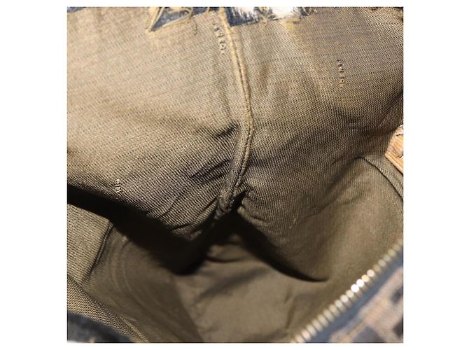 Borsa a Spalla in Tela Zucca FENDI Nera Marrone Auth 170743 Nero - vista 22