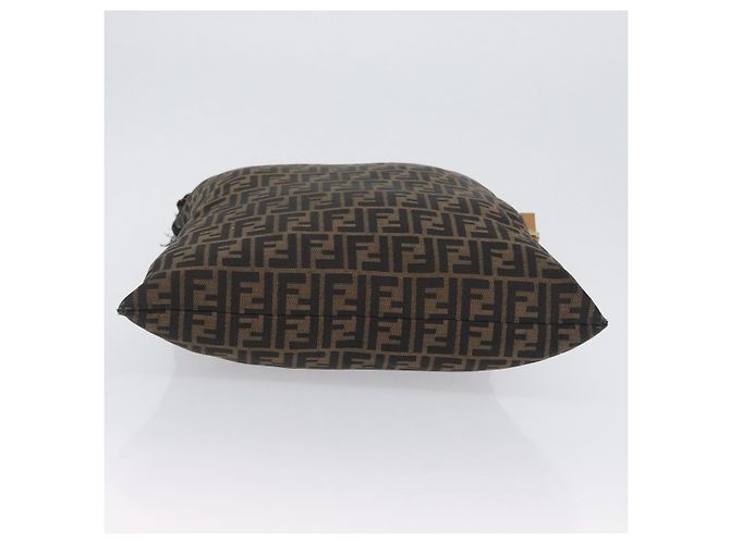 Borsa a Spalla in Tela Zucca FENDI Nera Marrone Auth 170743 Nero - vista 6