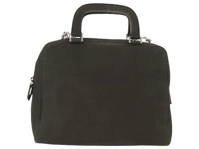 PRADA Borsa a Mano Nylon 2way Kaki Argento Auth bs33285 Cachi - vista 13