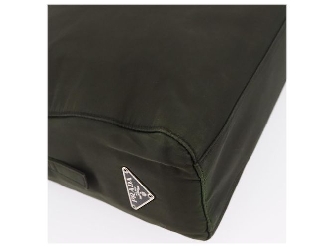 PRADA Borsa a Mano Nylon 2way Kaki Argento Auth bs33285 Cachi - vista 15
