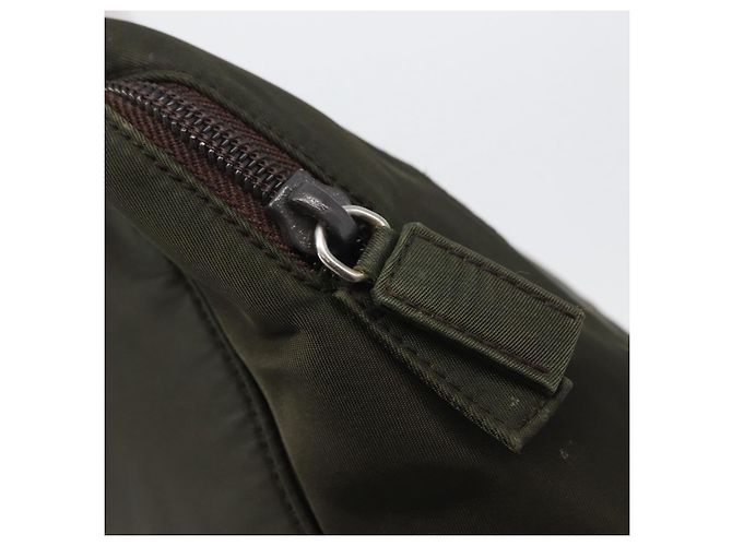 PRADA Borsa a Mano Nylon 2way Kaki Argento Auth bs33285 Cachi - vista 20