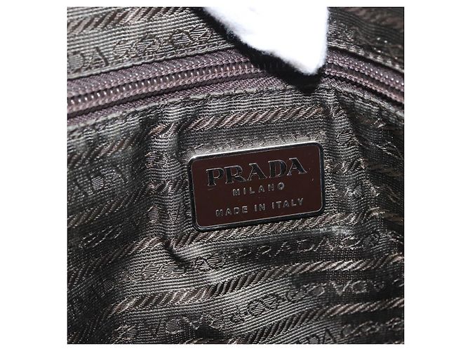 PRADA Borsa a Mano Nylon 2way Kaki Argento Auth bs33285 Cachi - vista 21