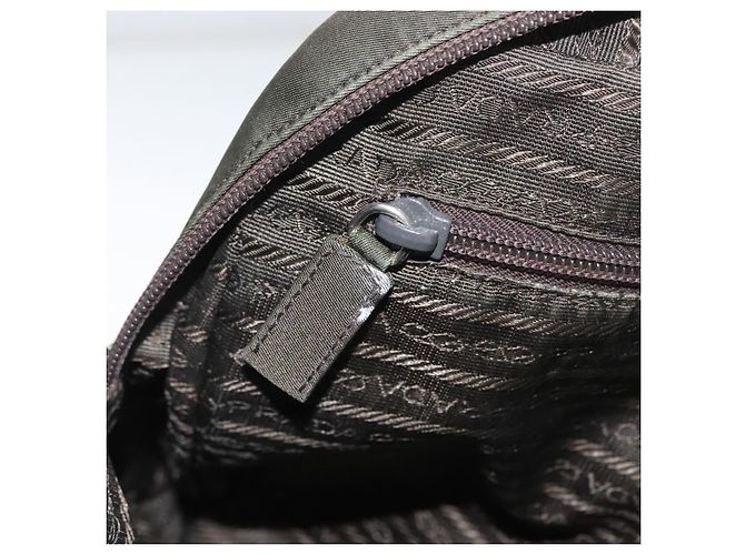 PRADA Borsa a Mano Nylon 2way Kaki Argento Auth bs33285 Cachi - vista 24
