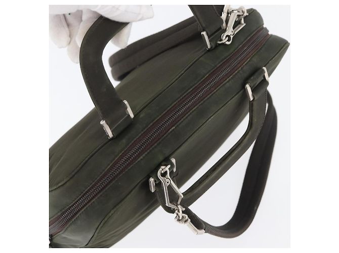 PRADA Borsa a Mano Nylon 2way Kaki Argento Auth bs33285 Cachi - vista 7