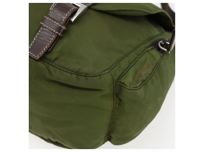 Borsa a Spalla PRADA Nylon Argento Khaki Auth kk616 Cachi - vista 14