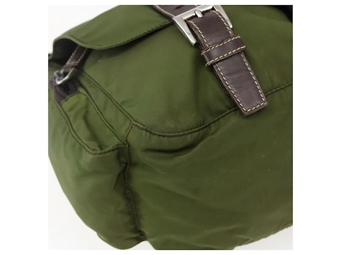 Borsa a Spalla PRADA Nylon Argento Khaki Auth kk616 Cachi - vista 15
