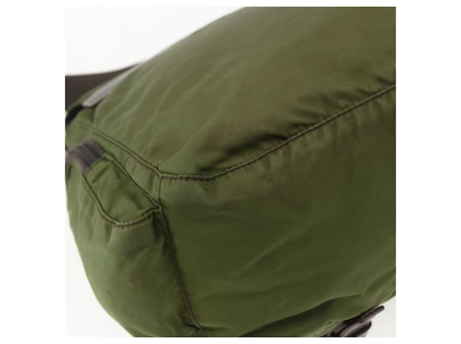 Borsa a Spalla PRADA Nylon Argento Khaki Auth kk616 Cachi - vista 17