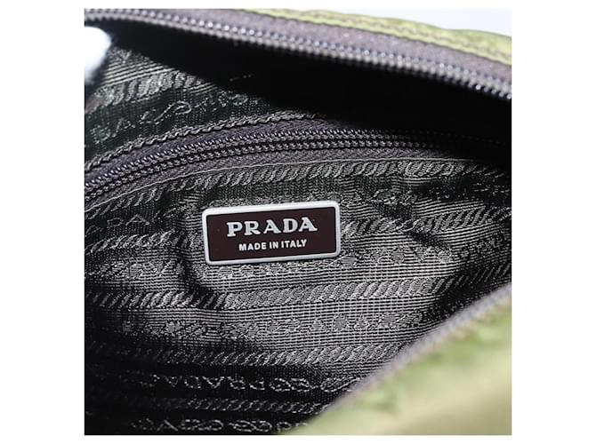 Borsa a Spalla PRADA Nylon Argento Khaki Auth kk616 Cachi - vista 19