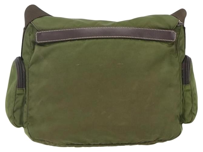 Borsa a Spalla PRADA Nylon Argento Khaki Auth kk616 Cachi - vista 2