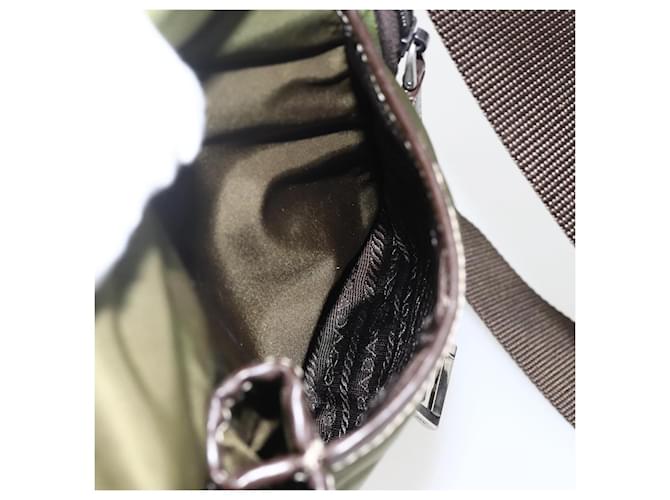 Borsa a Spalla PRADA Nylon Argento Khaki Auth kk616 Cachi - vista 24
