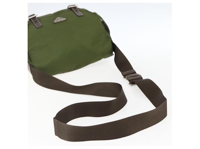 Borsa a Spalla PRADA Nylon Argento Khaki Auth kk616 Cachi - vista 7