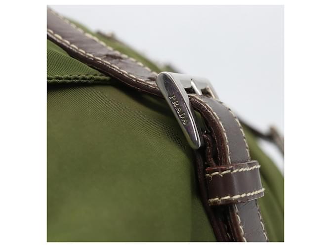 Borsa a Spalla PRADA Nylon Argento Khaki Auth kk616 Cachi - vista 9