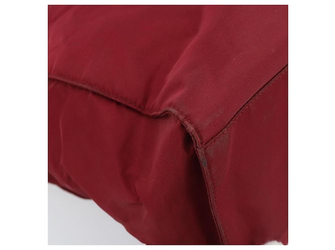 PRADA Borsa a mano in nylon rosso argento autentica 172162 - vista 14