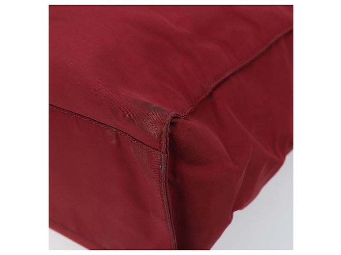 PRADA Borsa a mano in nylon rosso argento autentica 172162 - vista 15