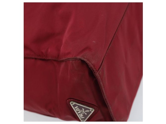 PRADA Borsa a mano in nylon rosso argento autentica 172162 - vista 16