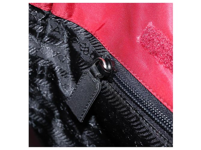 PRADA Borsa a mano in nylon rosso argento autentica 172162 - vista 20