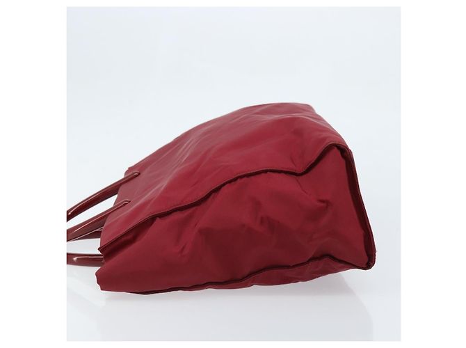 PRADA Borsa a mano in nylon rosso argento autentica 172162 - vista 4
