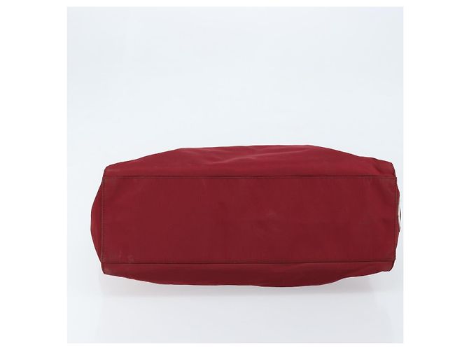 PRADA Borsa a mano in nylon rosso argento autentica 172162 - vista 5
