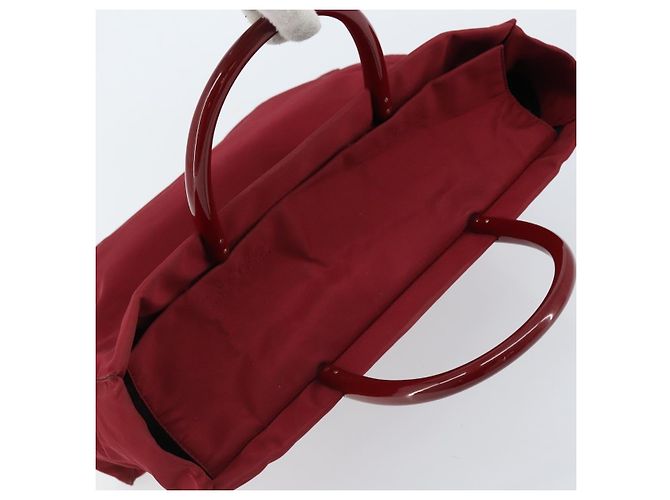 PRADA Borsa a mano in nylon rosso argento autentica 172162 - vista 6