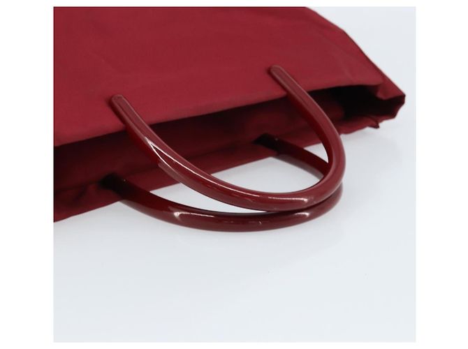 PRADA Borsa a mano in nylon rosso argento autentica 172162 - vista 7