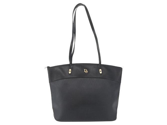 Borsa a spalla in tela a nido d'ape PVC nera e dorata Christian Dior Auth 173515 Nero D'oro - vista 13
