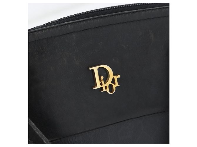 Borsa a spalla in tela a nido d'ape PVC nera e dorata Christian Dior Auth 173515 Nero D'oro - vista 18