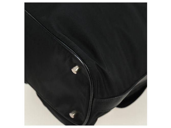 Borsa a Spalla PRADA Nylon Nero Oro Auth 165372V D'oro - vista 19