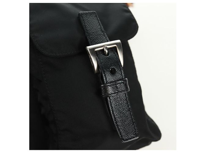 Borsa a Spalla PRADA Nylon Nero Oro Auth 165372V D'oro - vista 20