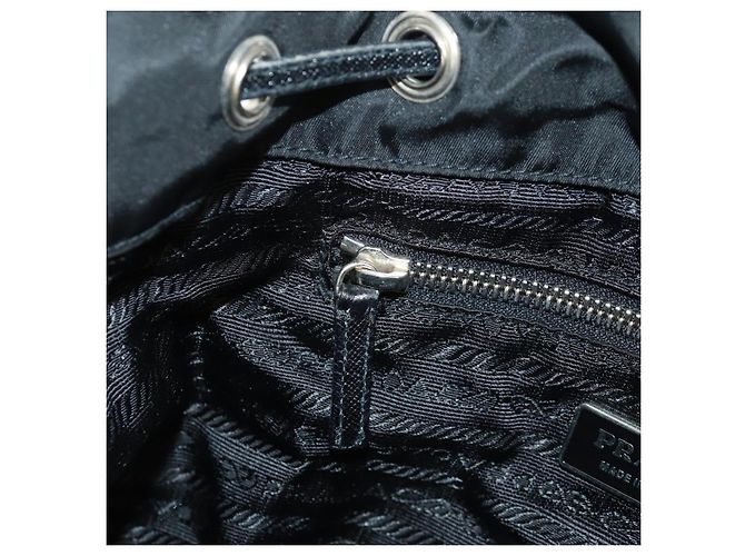 Borsa a Spalla PRADA Nylon Nero Oro Auth 165372V D'oro - vista 27