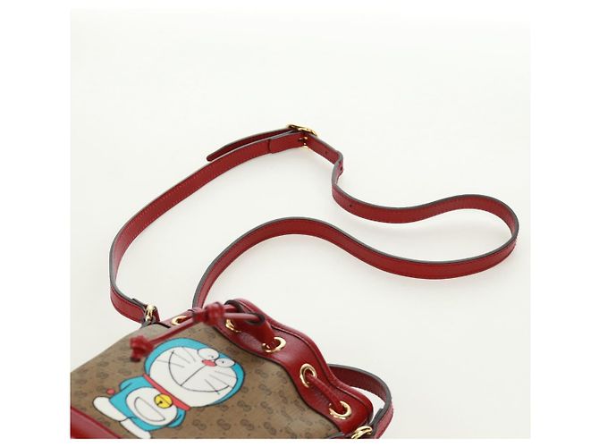 GUCCI GUCCI �~ Borsa Micro GG Supreme Doraemon PVC Beige Oro 647801 Auth 173166SAM D'oro - vista 14
