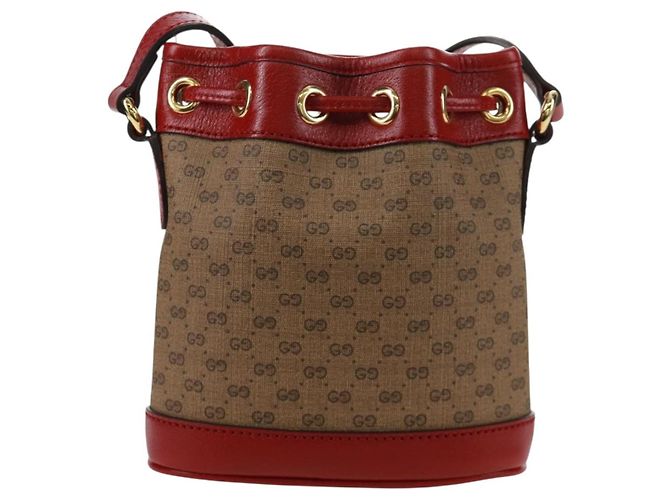 GUCCI GUCCI �~ Borsa Micro GG Supreme Doraemon PVC Beige Oro 647801 Auth 173166SAM D'oro - vista 3