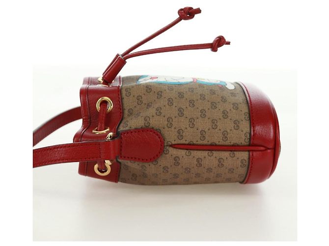 GUCCI GUCCI �~ Borsa Micro GG Supreme Doraemon PVC Beige Oro 647801 Auth 173166SAM D'oro - vista 4